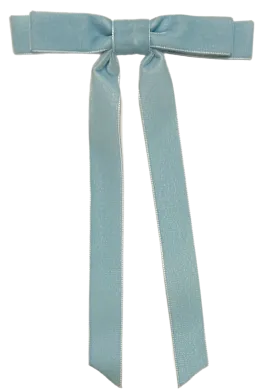Sky Blue Tailored Double Loop Velvet Bows
