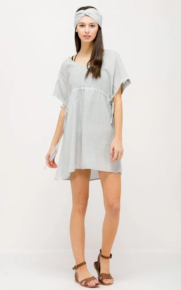 SM330 Belted Mini Dress Poncho