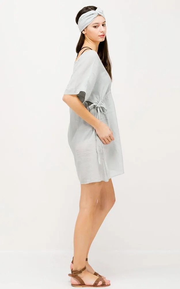 SM330 Belted Mini Dress Poncho