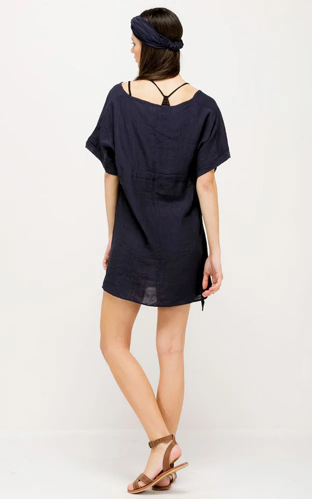 SM330 Belted Mini Dress Poncho