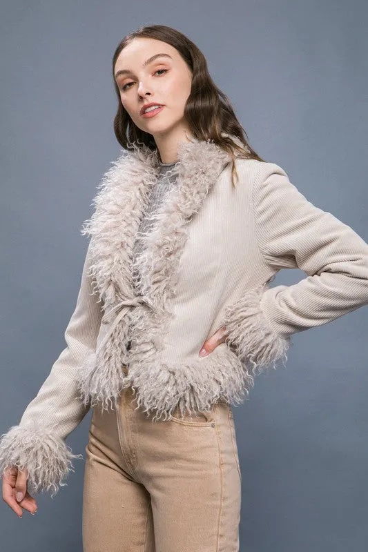 Suede Fur Lining Coat