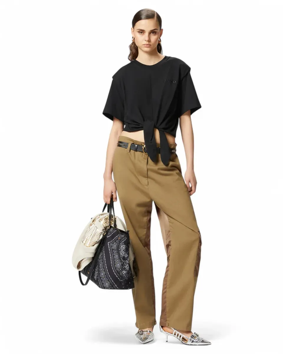 T-shirt Corta con Nodo Davanti