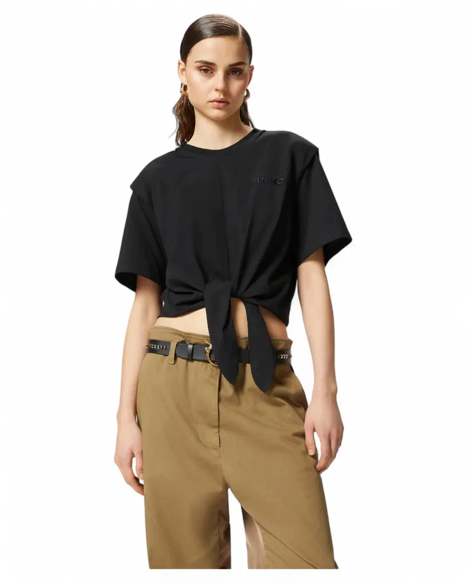 T-shirt Corta con Nodo Davanti