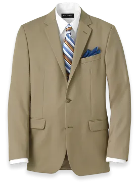 Tailored Fit Wool Travel Blazer - British Tan