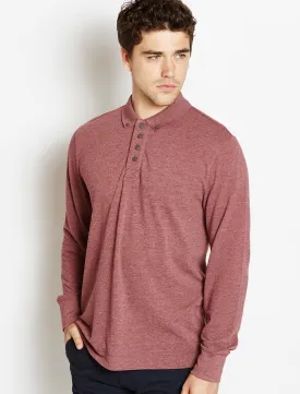 Tokyo Laundry Lowell long sleeved polo in red