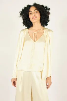 Traffic People Wisdom Whispers Sade Slip Jacket in Cream - WDW12917