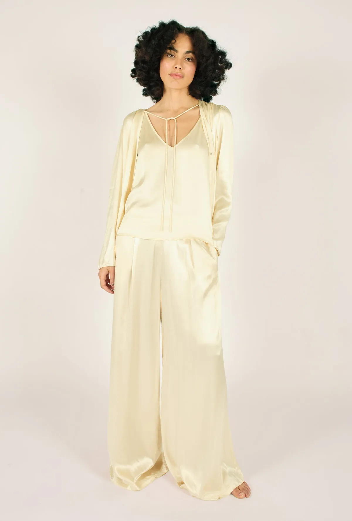 Traffic People Wisdom Whispers Sade Slip Jacket in Cream - WDW12917