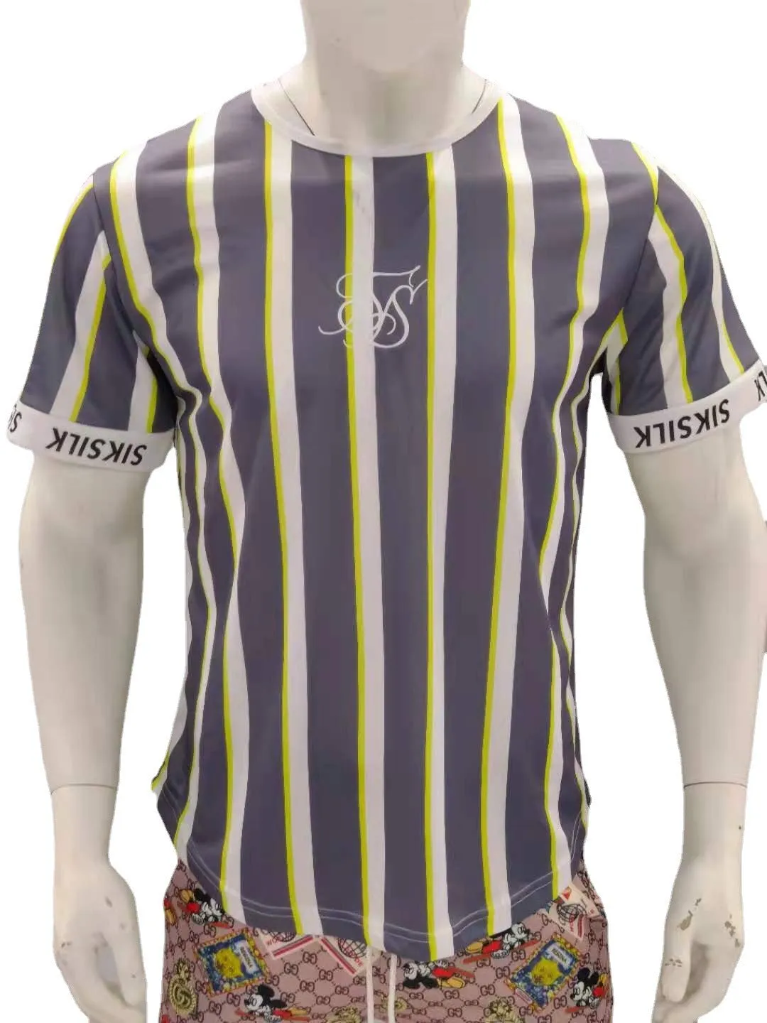 Trendy Men's Vertical Striped Sports Top