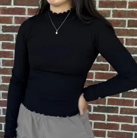 Turtleneck - Black Ruffle