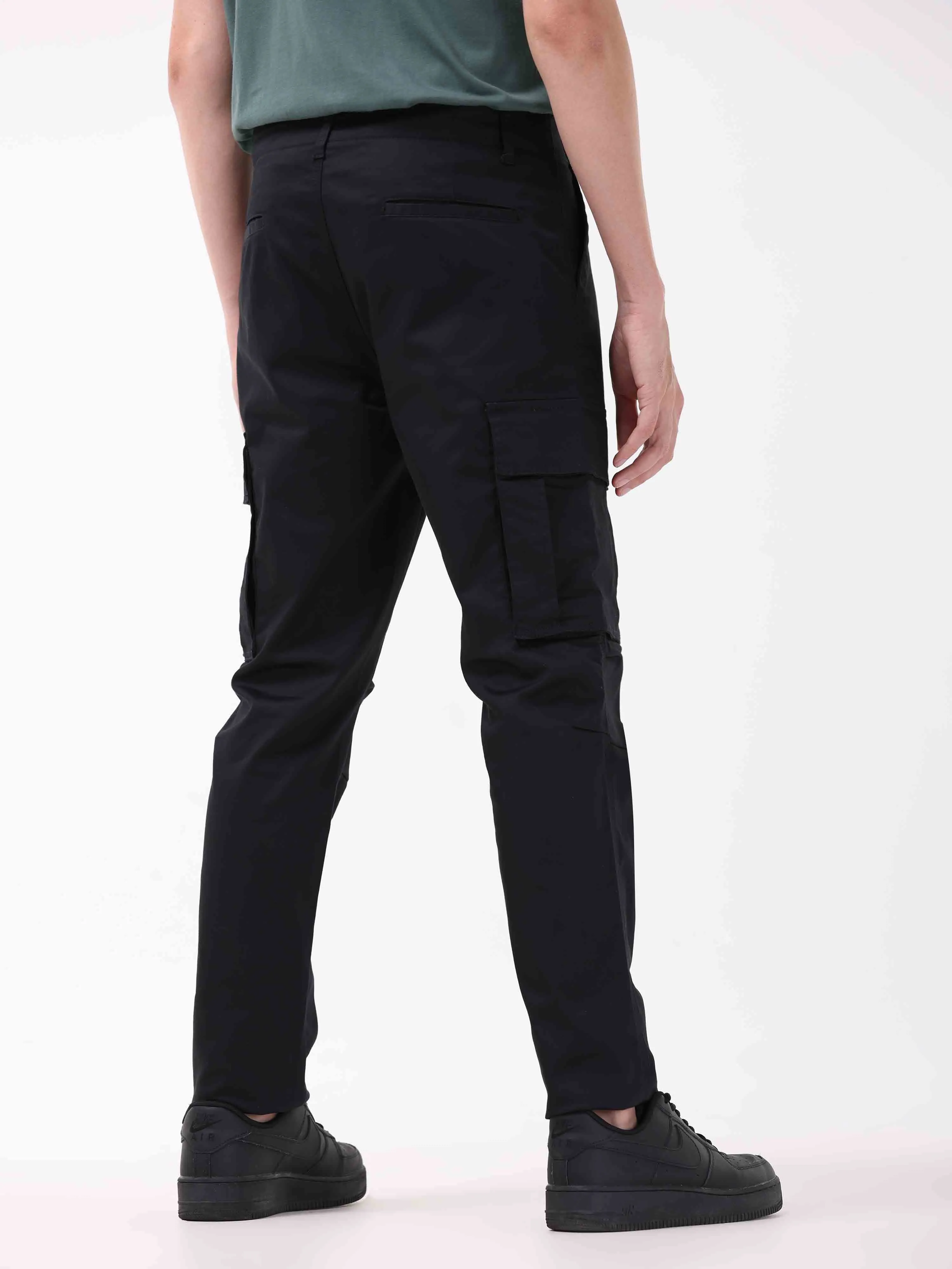 Ultra Stretch Straight Fit Black Cargo