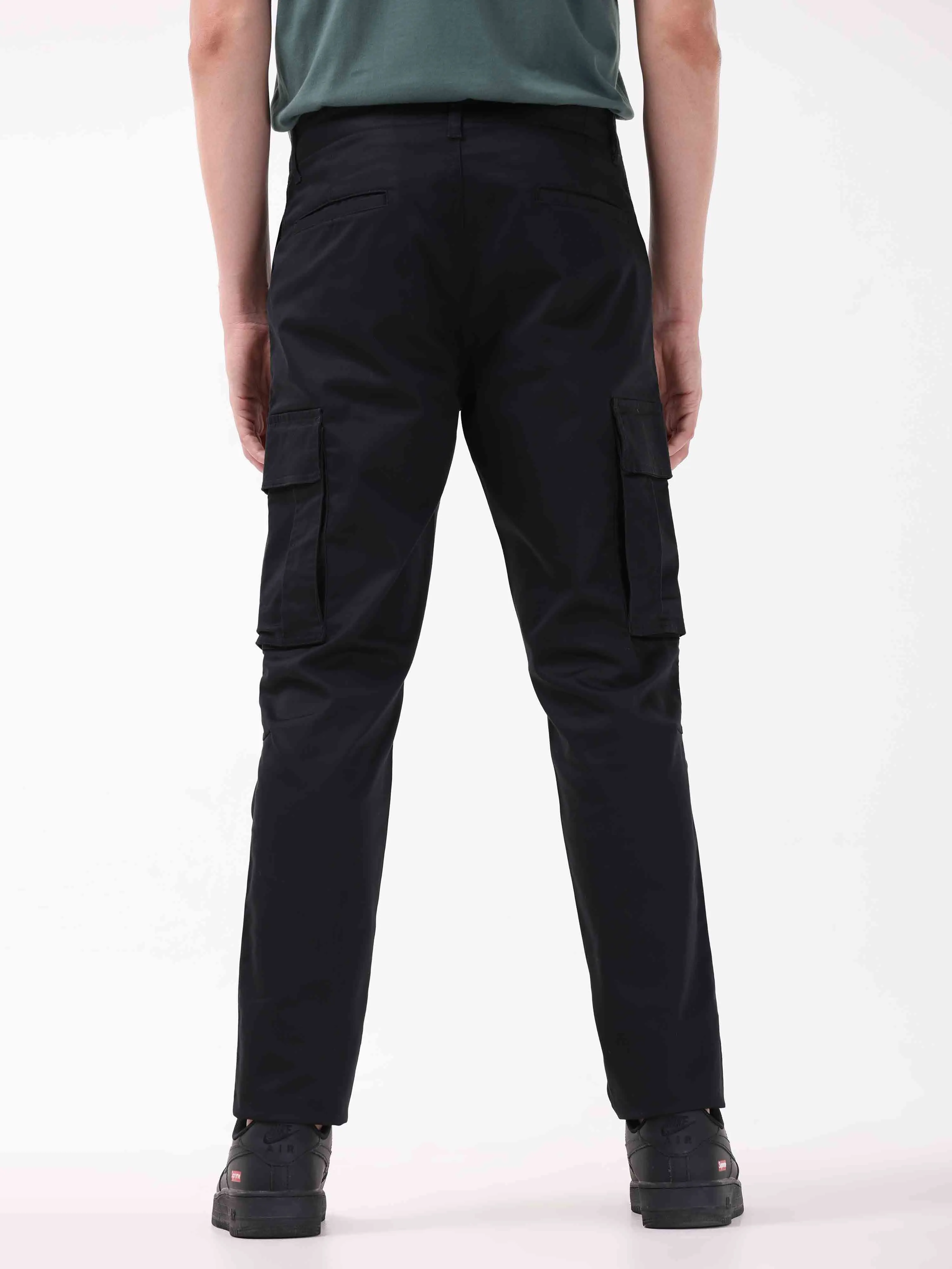 Ultra Stretch Straight Fit Black Cargo