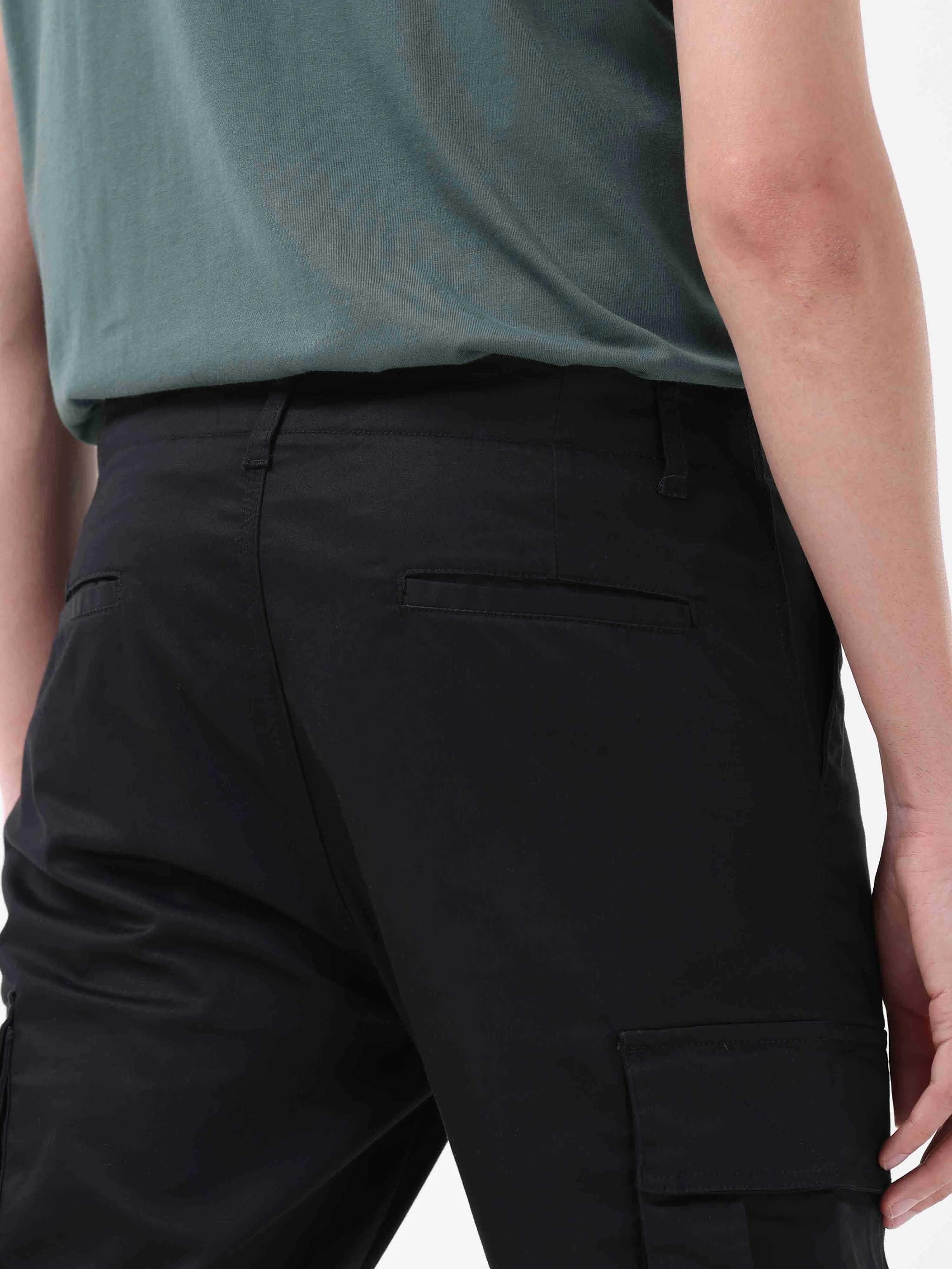 Ultra Stretch Straight Fit Black Cargo