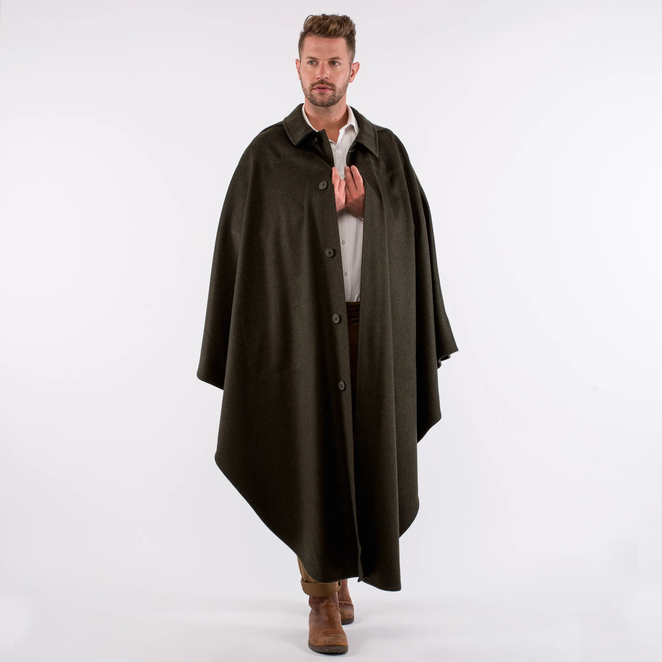 Unisex / Green Loden Cape