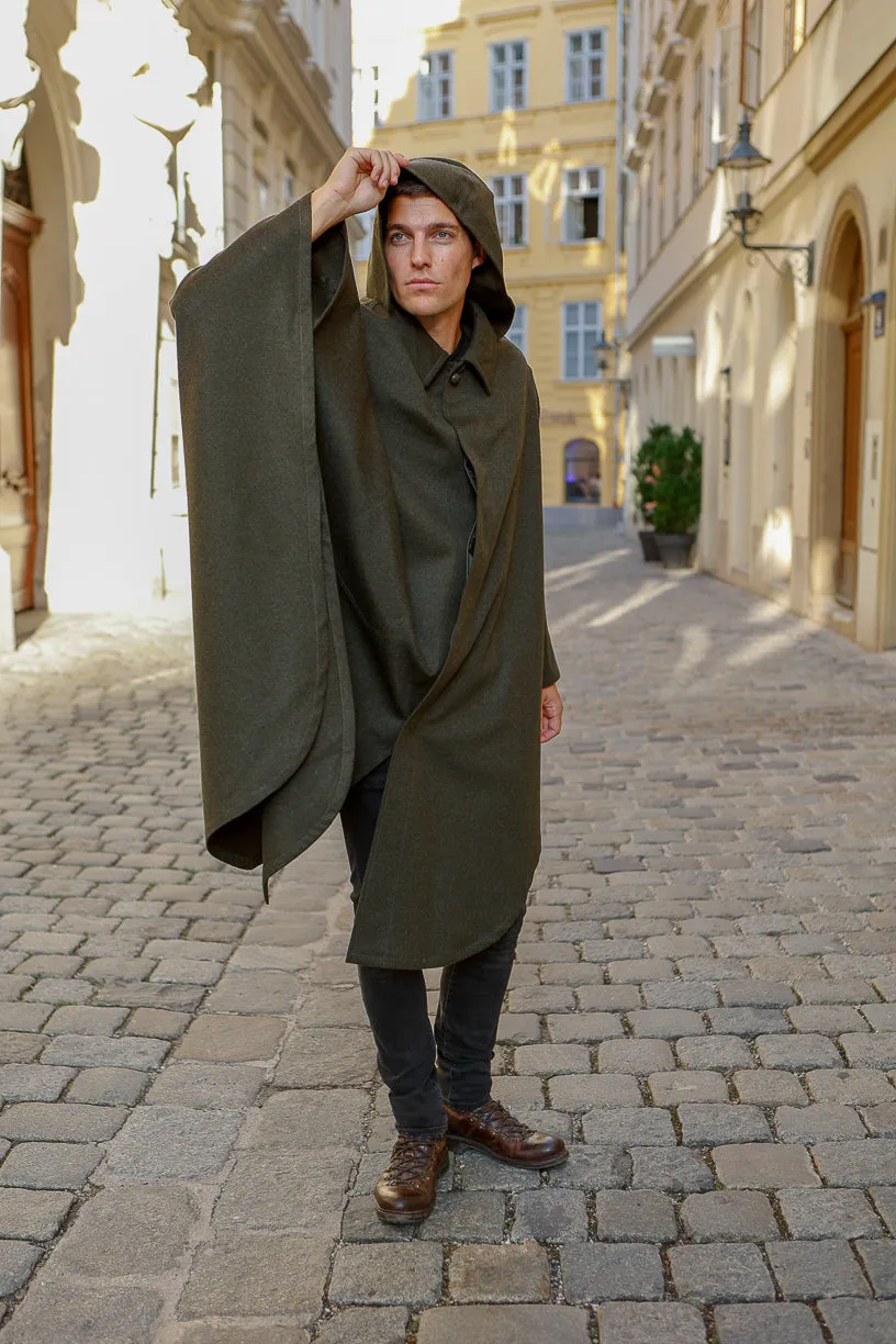 Unisex / Green Loden Cape