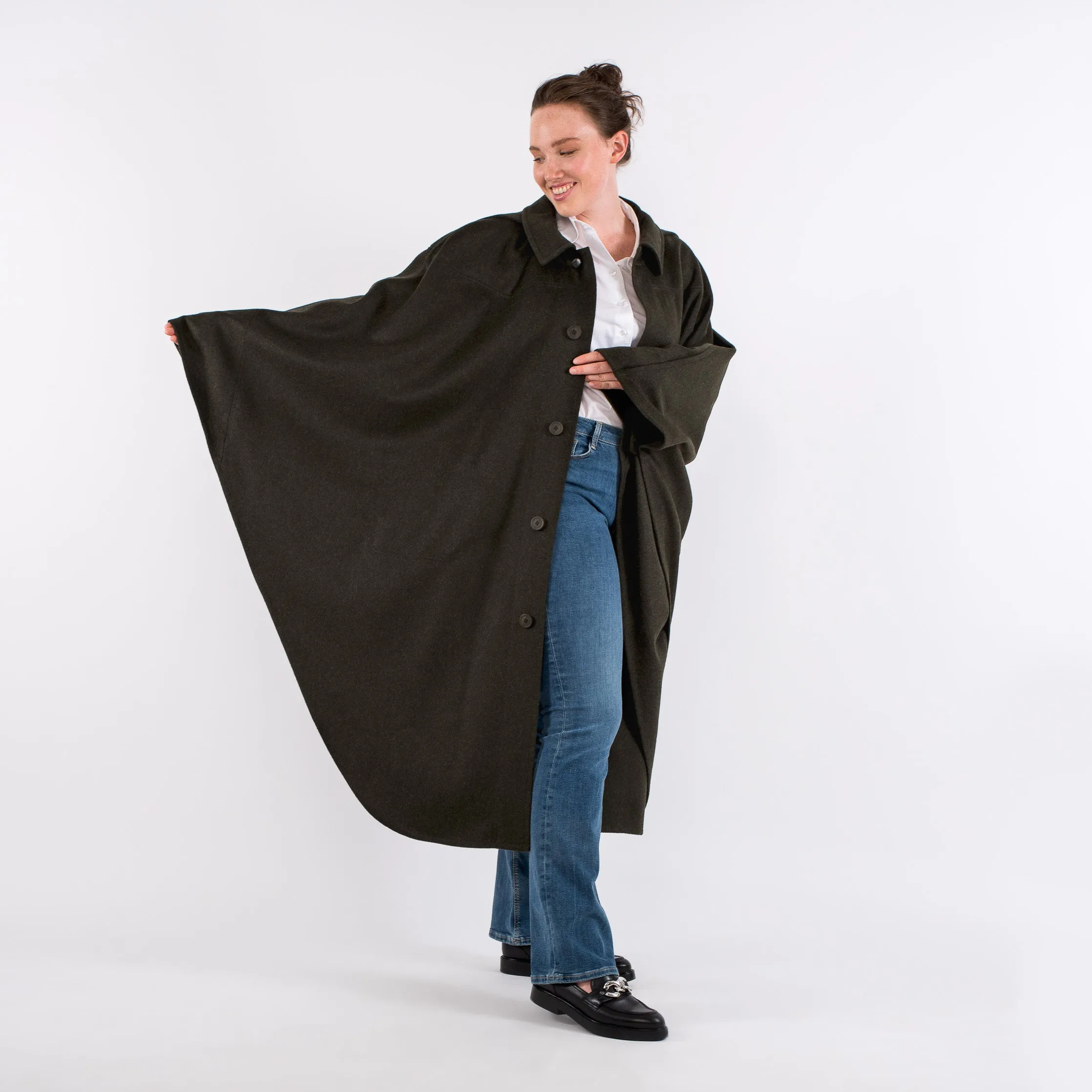 Unisex / Green Loden Cape