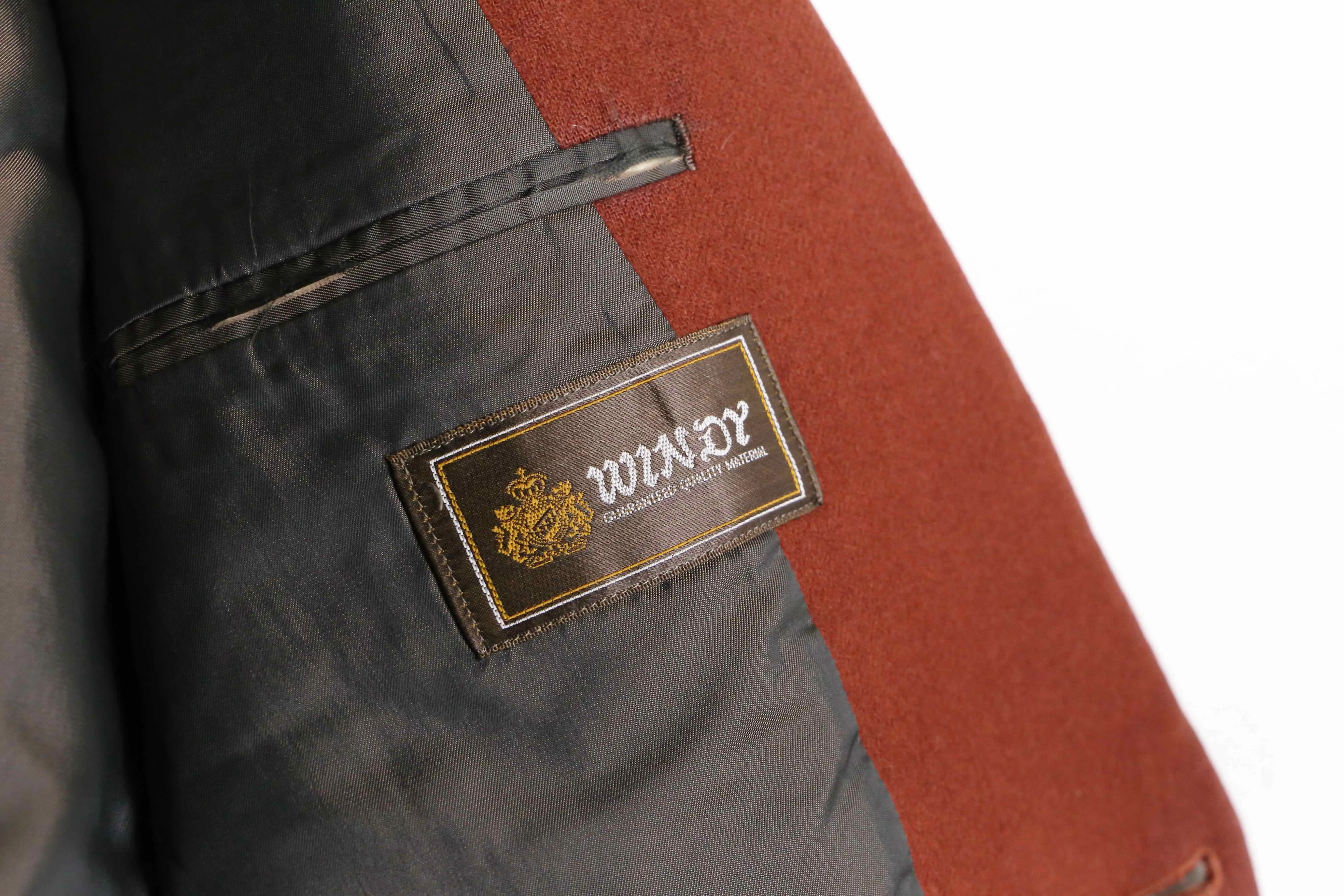 vermilion color wool single gold button tailored jacket