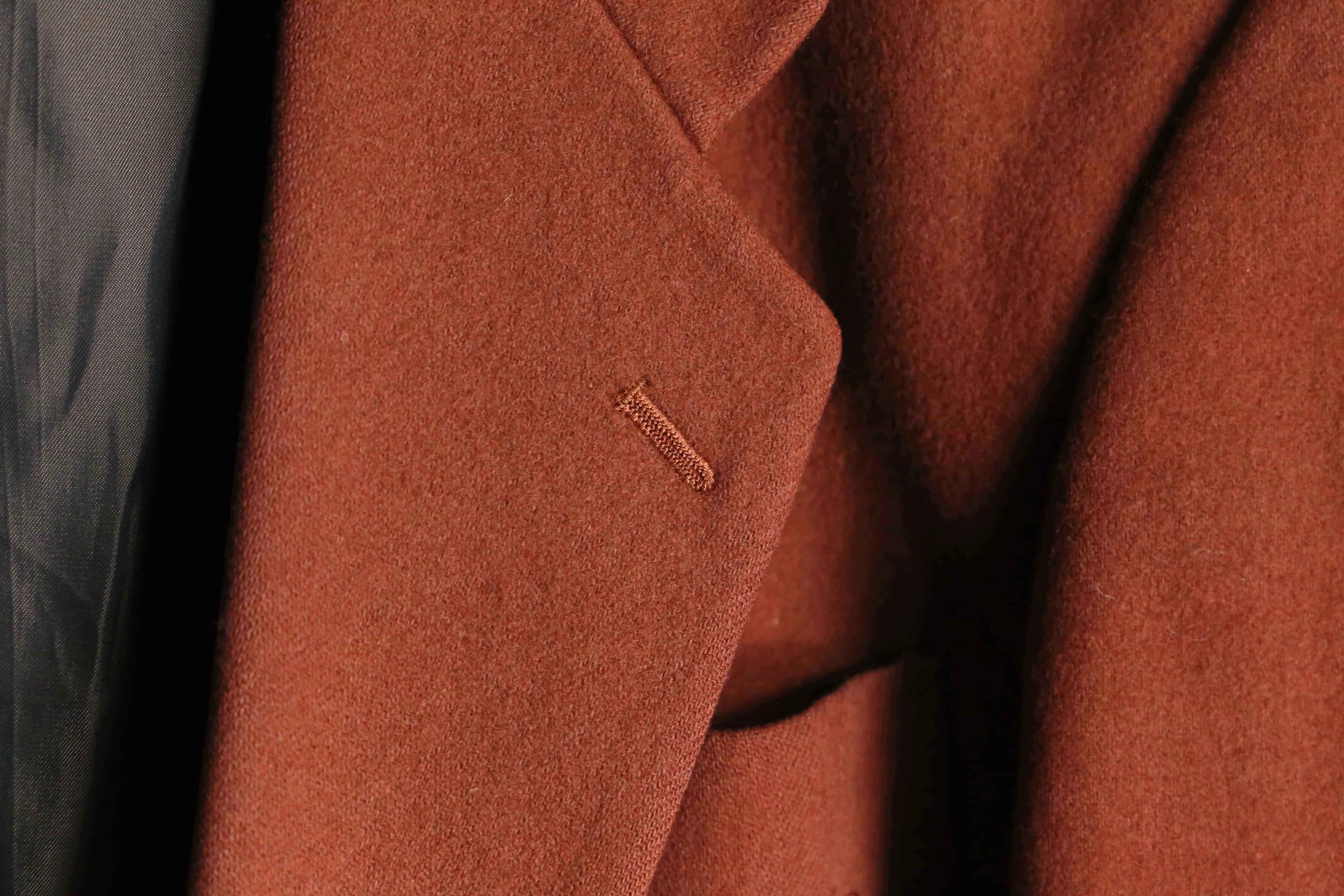 vermilion color wool single gold button tailored jacket