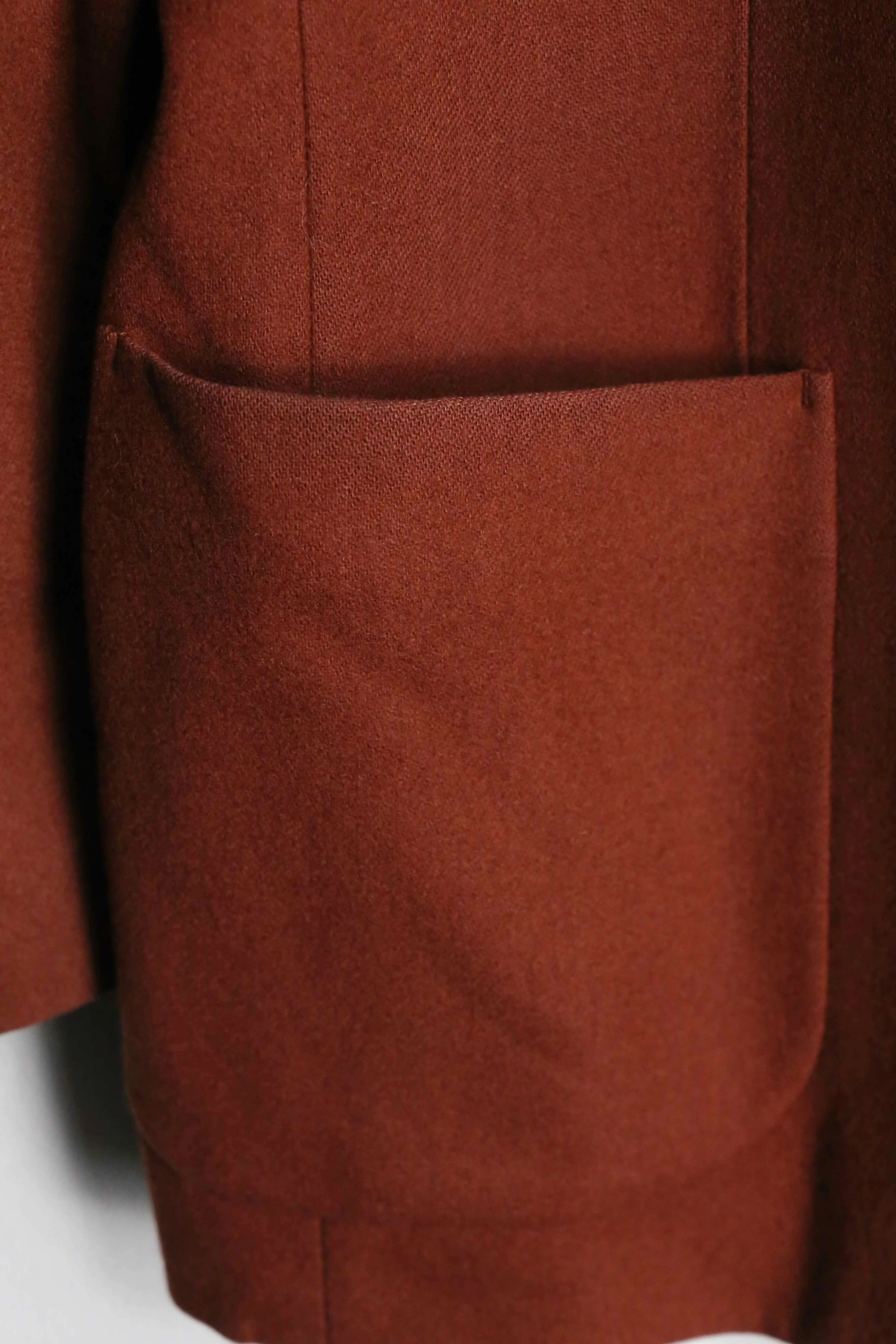 vermilion color wool single gold button tailored jacket
