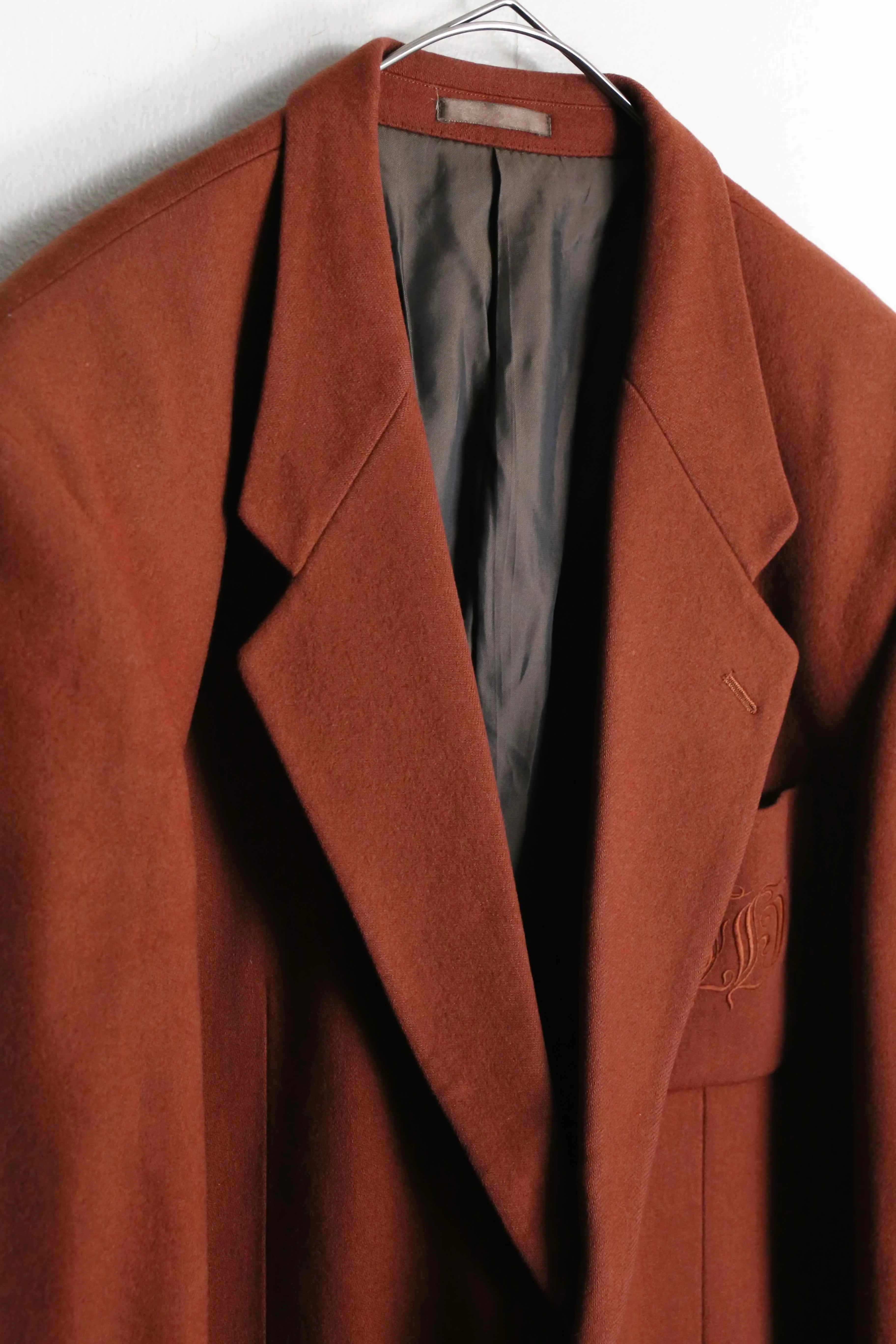 vermilion color wool single gold button tailored jacket