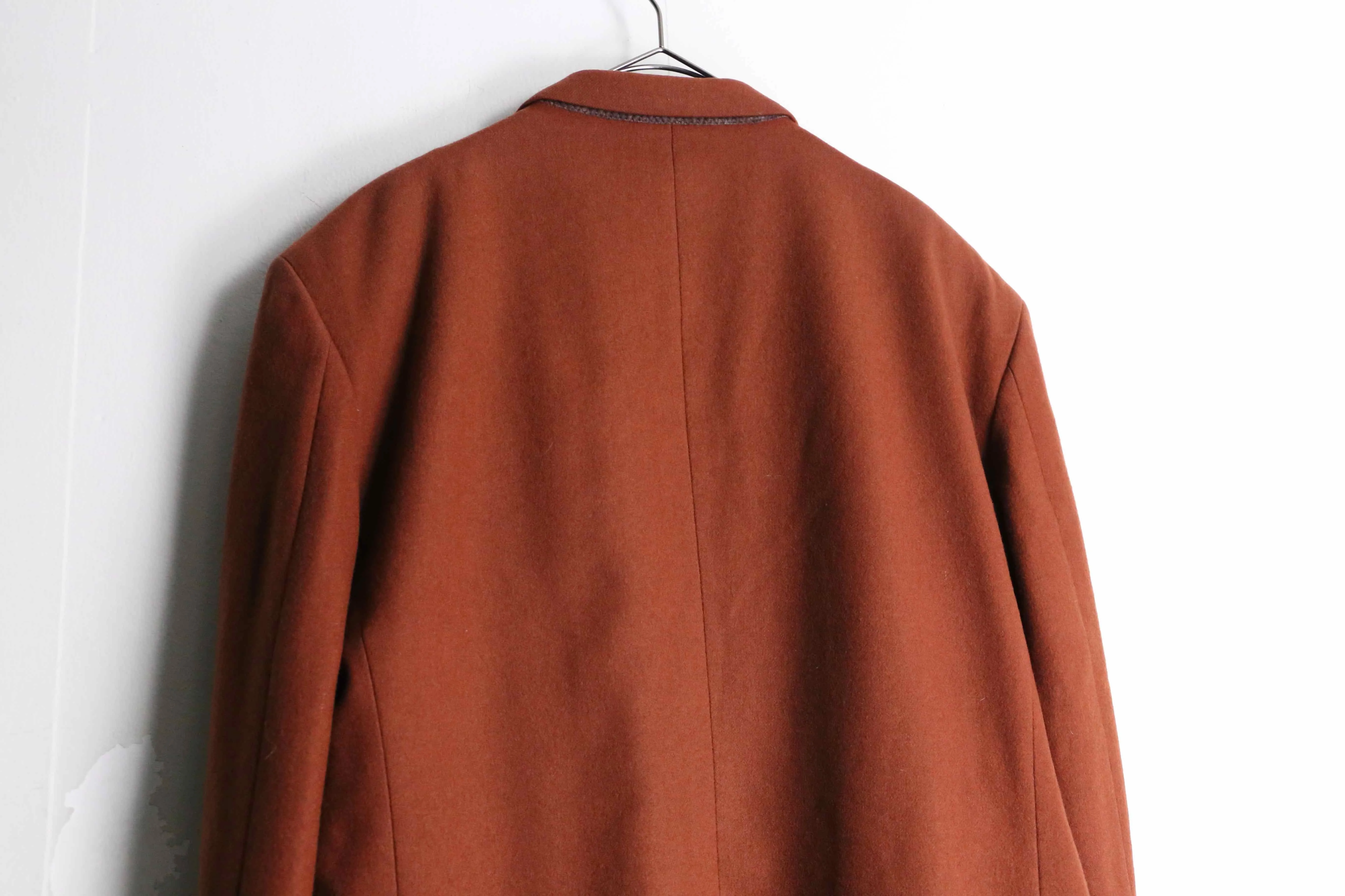 vermilion color wool single gold button tailored jacket