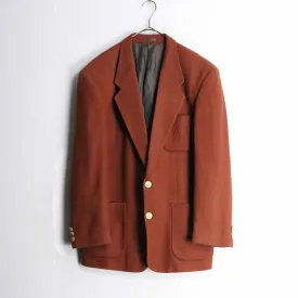 vermilion color wool single gold button tailored jacket