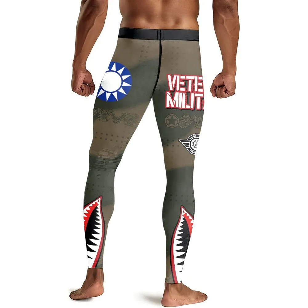 Veteran Airforce Flying Tiger Men's Compression Leggings