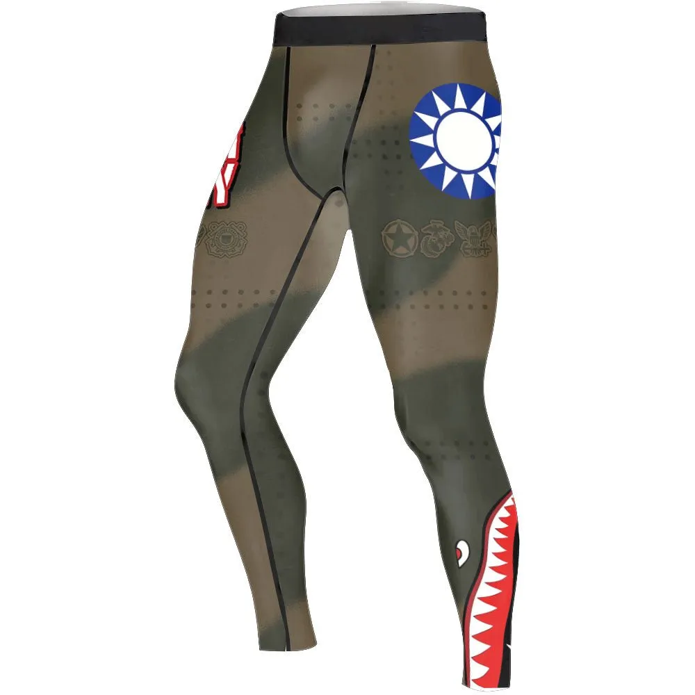 Veteran Airforce Flying Tiger Men's Compression Leggings