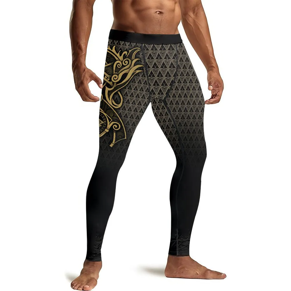 Viking Fenrir Symbol Rune Men's Compression Leggings