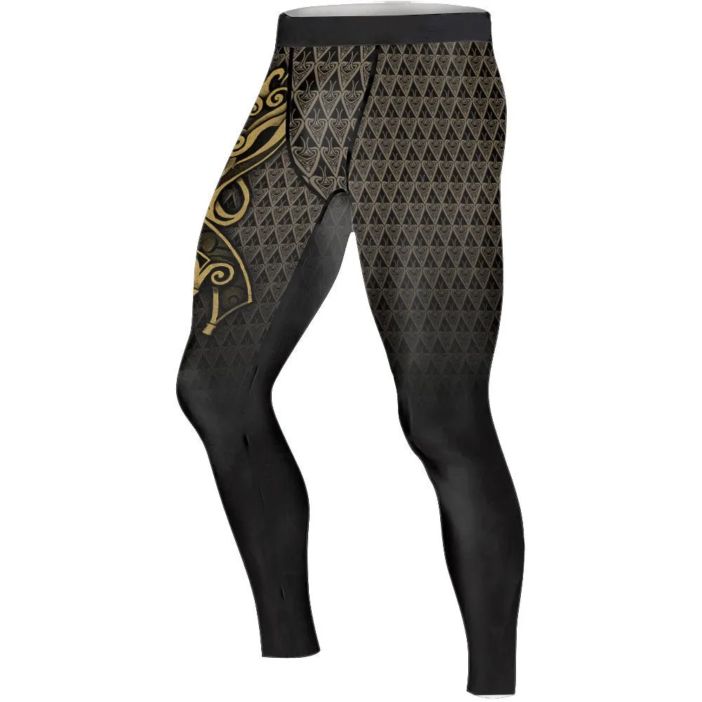 Viking Fenrir Symbol Rune Men's Compression Leggings
