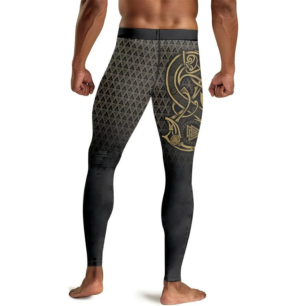 Viking Fenrir Symbol Rune Men's Compression Leggings