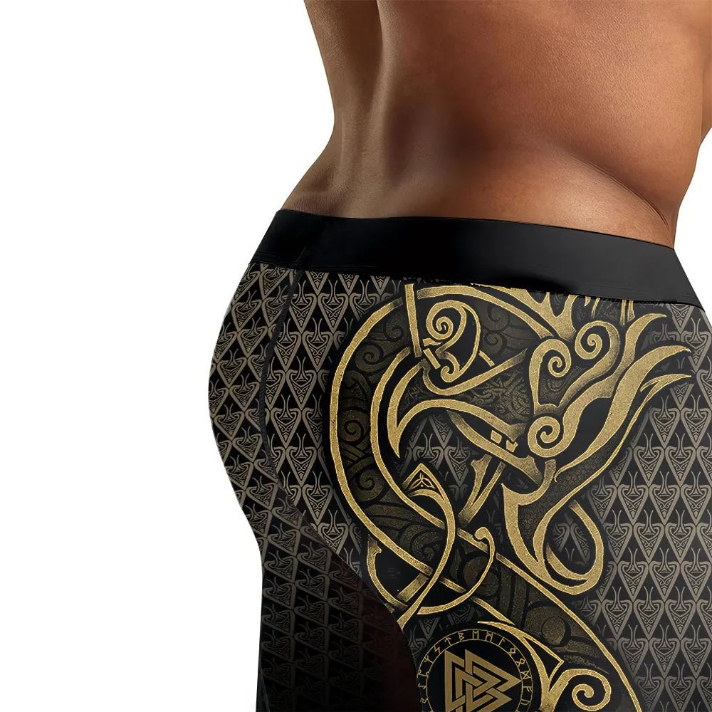 Viking Fenrir Symbol Rune Men's Compression Leggings