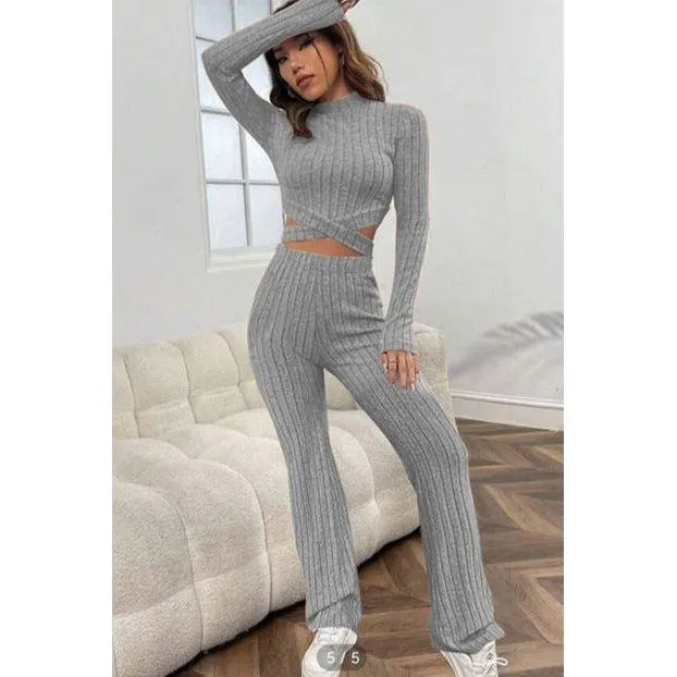 Vintage Knitted Turtleneck Top & Pant Set