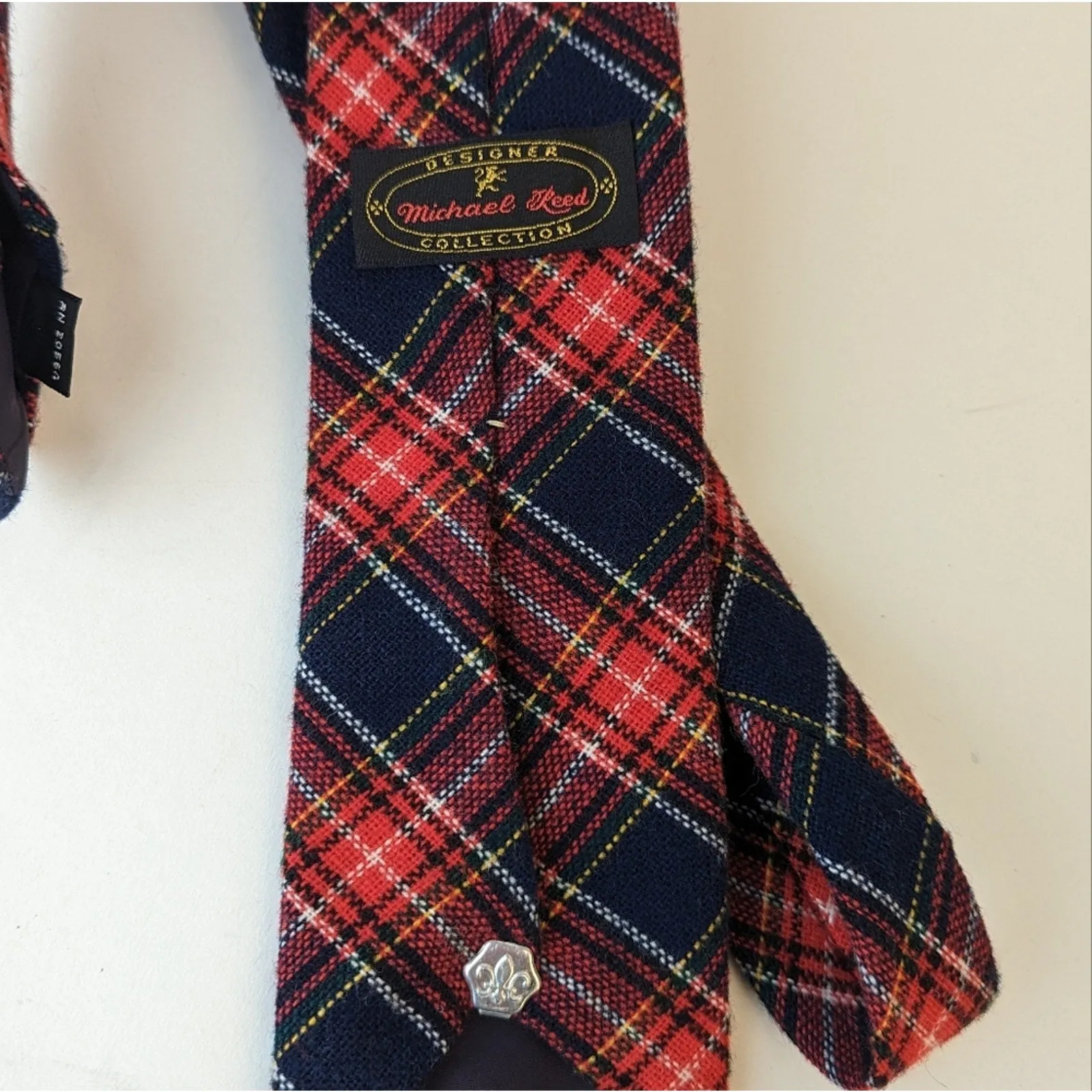 Vintage Michael Reed Plaid Wool Tie
