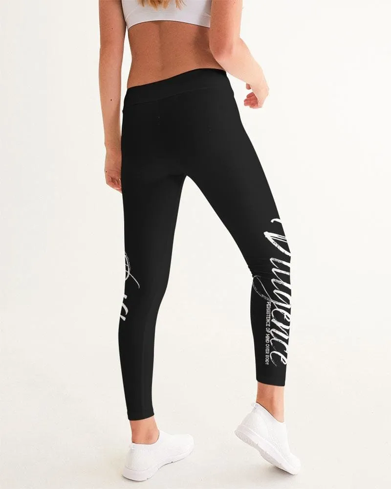 Women's Leggings, Diligence Persistence of Mind Over Body Yoga Pants - Black by inQue.Style