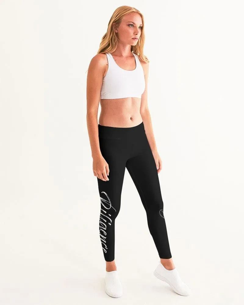 Women's Leggings, Diligence Persistence of Mind Over Body Yoga Pants - Black by inQue.Style