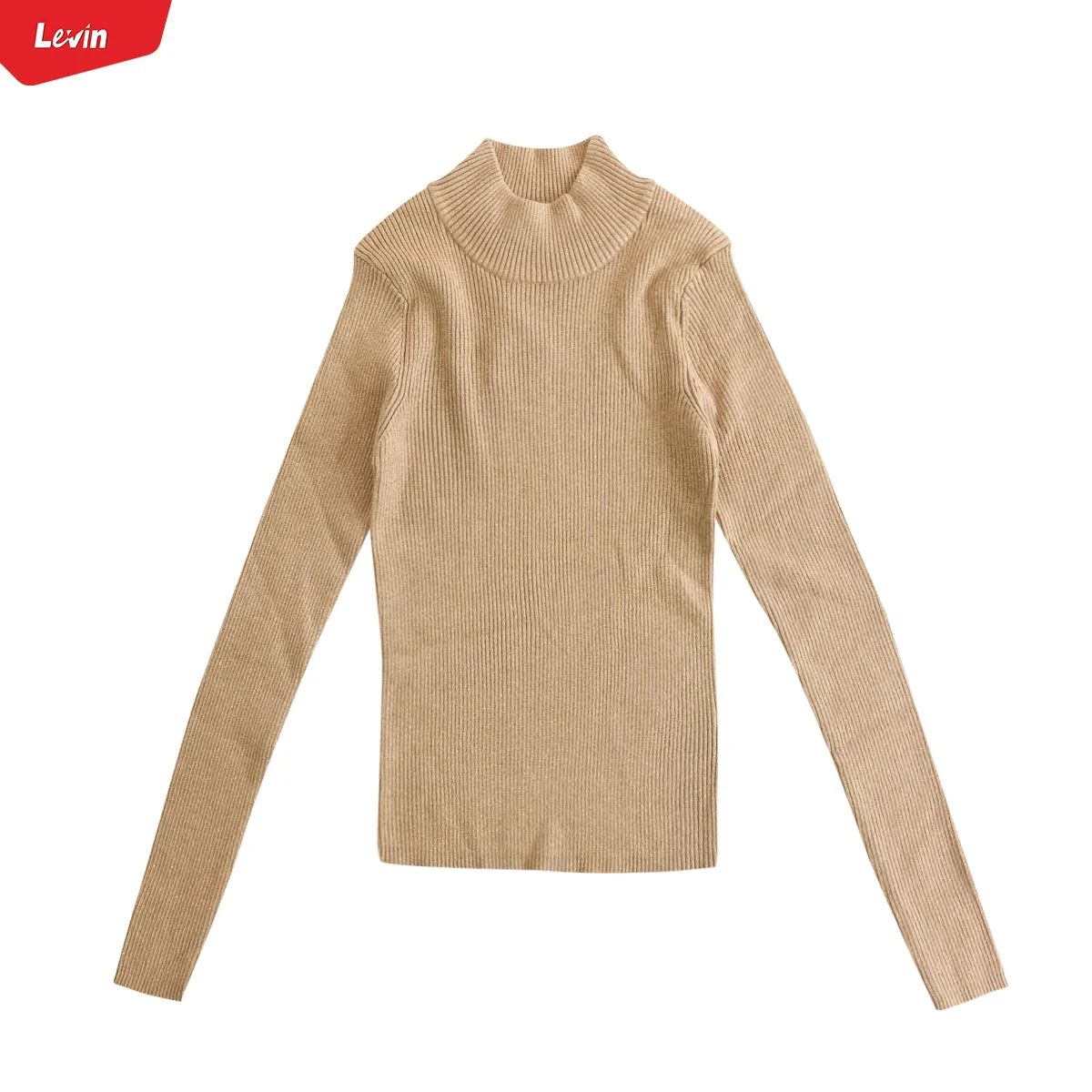 Womens Mock Neck Ribbed Glitter Sweater Top