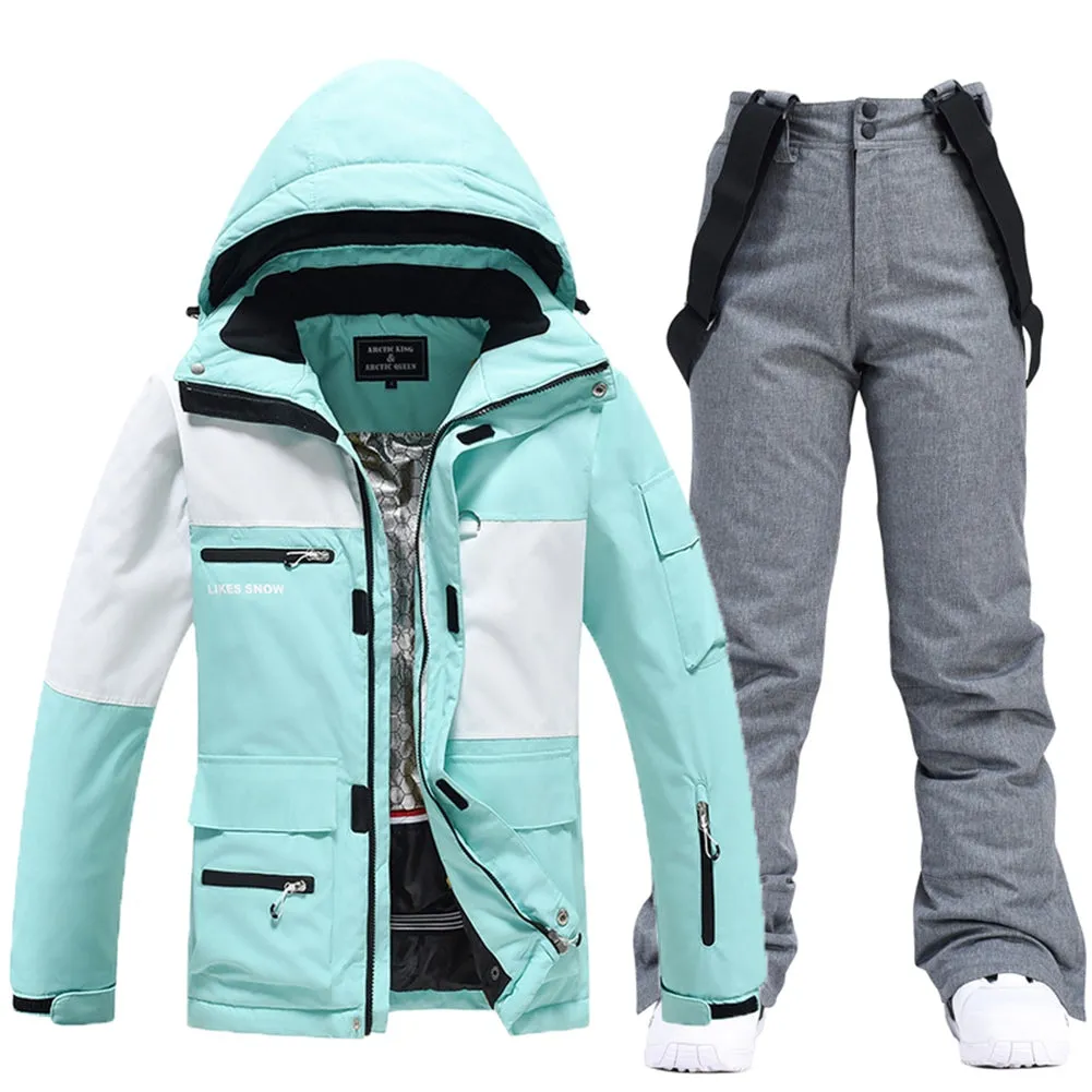Women's Snow Activewear Insulated Cargo Jacket & Pants