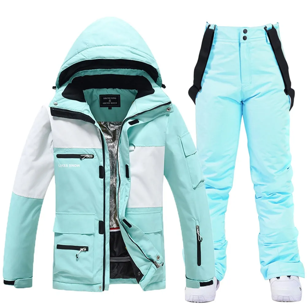 Women's Snow Activewear Insulated Cargo Jacket & Pants