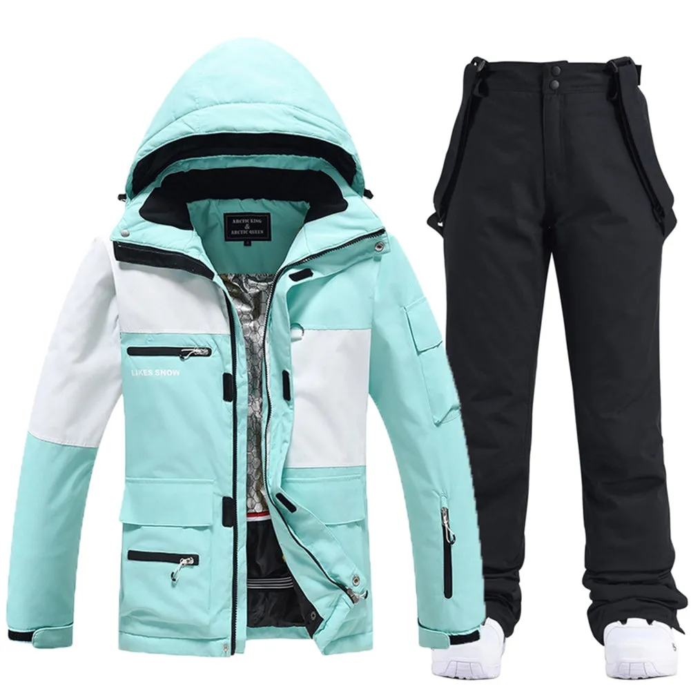 Women's Snow Activewear Insulated Cargo Jacket & Pants