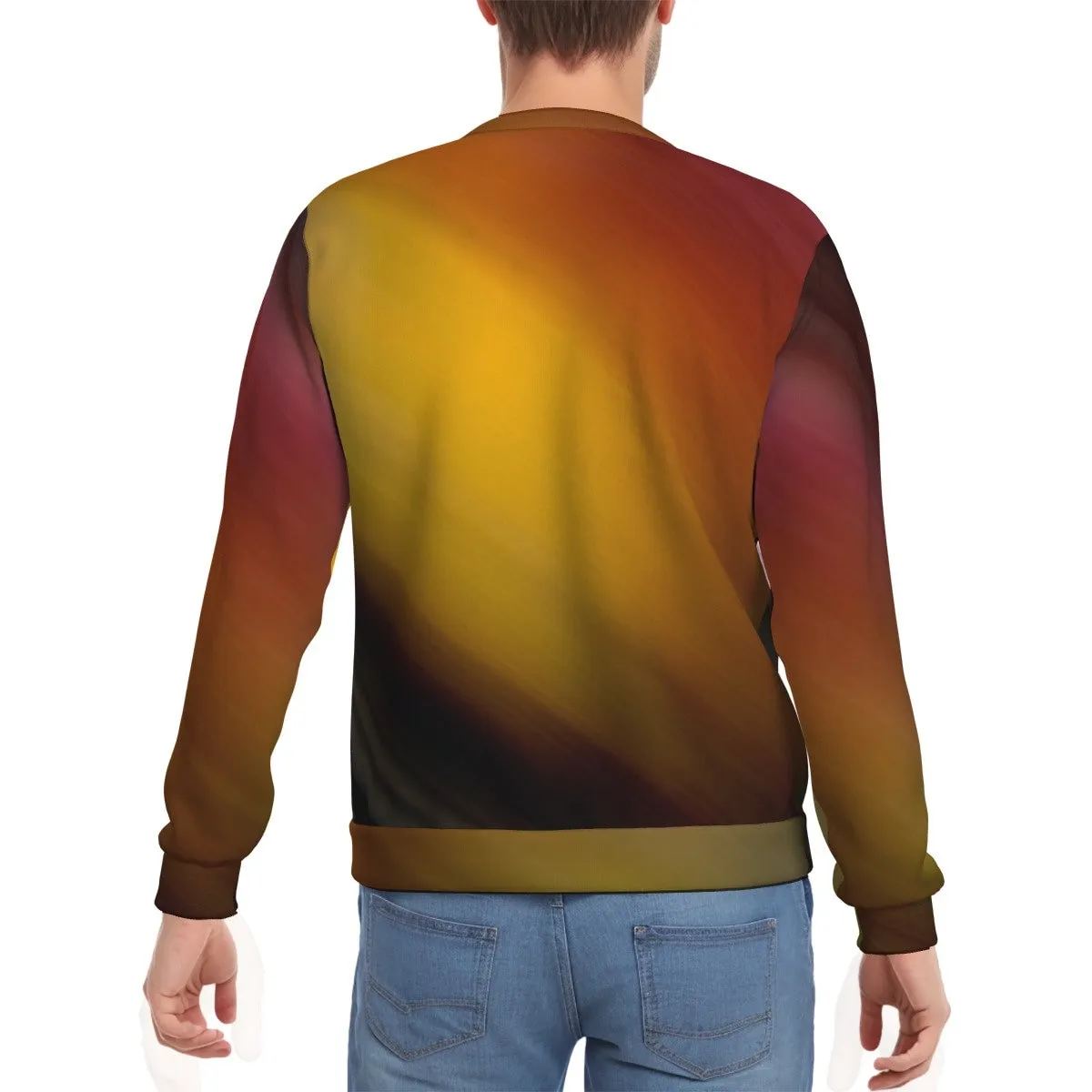 Yellow Mustard Fleece sweater, Ombre Sweater, Vintage inspired Sweater, Two Tone Sweater, Yellow Brown Sweatshirt, Men's Mustard Sweater